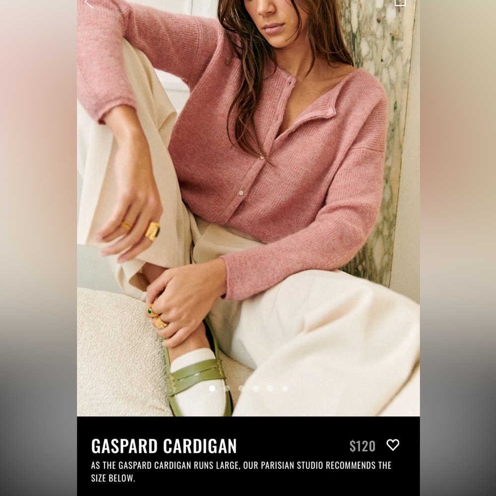 Sezane Gaspard Cardigan in Soft Pink